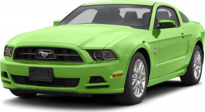 Green sports coupe with aggressive headlights and alloy wheels