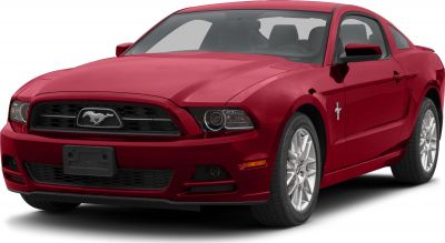 Front view of a sports coupe with distinctive grille and headlights
