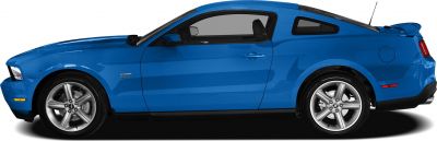 Side profile of coupe with five-spoke alloy wheels