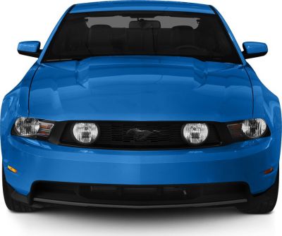 Front view showing grille with Mustang emblem and headlights