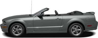 Side view of convertible with distinct wheels and open roof