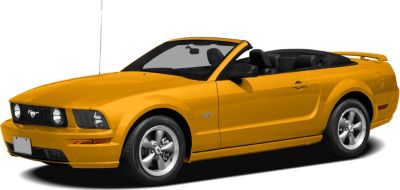 Yellow Ford Mustang V generation convertible with sporty GT design
