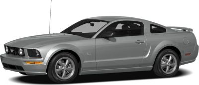 Side profile of a retro-styled fastback muscle car with sporty wheels