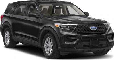 Front view of an SUV with LED headlights and alloy wheels