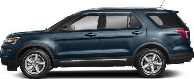 Side profile of a mid-size SUV with five doors and alloy wheels