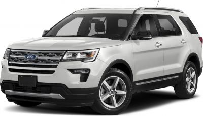 White SUV front side view with modern front grille and headlights