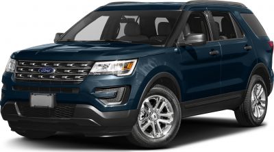 Front side view of mid-size SUV with distinctive grille and alloy wheels