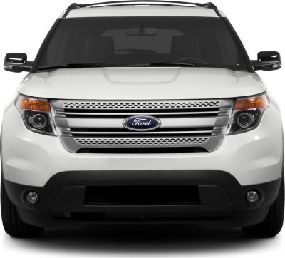 SUV front view with grille and headlights