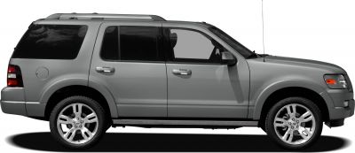 Side profile of silver SUV with detailed doors and wheels