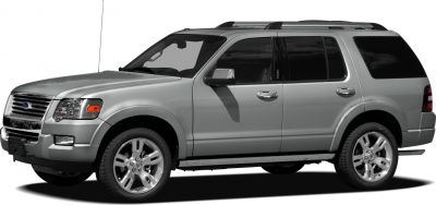 Silver large SUV side view with roof rails and alloy wheels