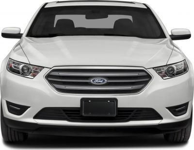 Car front view with distinctive grille and headlights