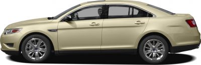 Side profile of 2010 sedan with chrome wheels and smooth streamlined design