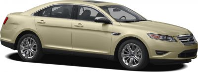 Side profile of a sedan with alloy wheels and chrome detailing
