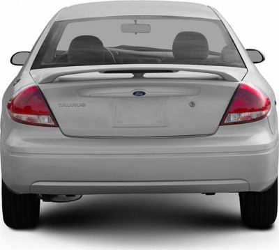 Rear view of a mid-size sedan with distinctive taillights and trunk design