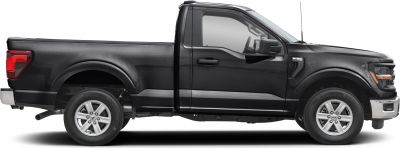 Side profile of a regular cab long bed pickup truck with facelift design