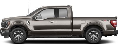 Side profile of a pickup truck with SuperCab and 4x4 drive