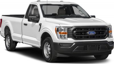 Close-up of a pickup truck front grille and headlights