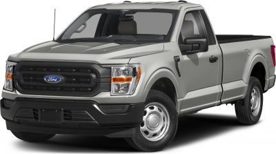 Ford pickup front grille and headlights with single cab design