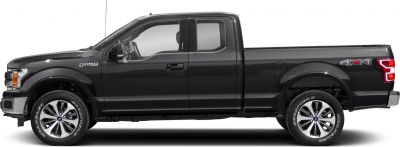 Side profile of extended cab pickup with 4x4 badge and alloy wheels