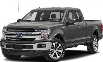 Front and side view of a SuperCab 4x4 pickup truck with chrome grille and alloy wheels