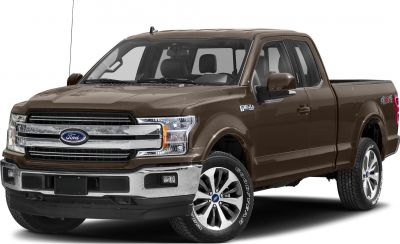 Pickup truck front view with chrome grille and alloy wheels