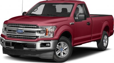 Front-side view of facelifted regular cab pickup with chrome grille and alloy wheels
