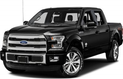 Black 2015 pickup truck front angled view with grille and alloy wheels
