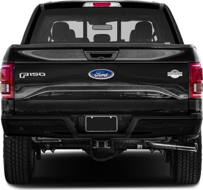 Rear view of pickup tailgate with Ford emblem and King Ranch badge