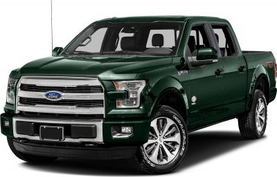Front and side view of a pickup truck with distinctive grille and headlights