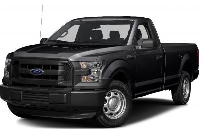 Front grille and dual-section headlights on a robust truck front