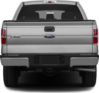 Rear tailgate and taillights of a pickup truck