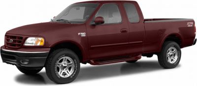 Side profile of extended cab pickup with step side and alloy wheels