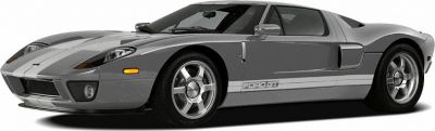 Low-slung aerodynamic sports coupe with side air intakes and racing stripes