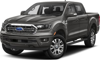 Front grille, headlights, and alloy wheels of a mid-size pickup truck