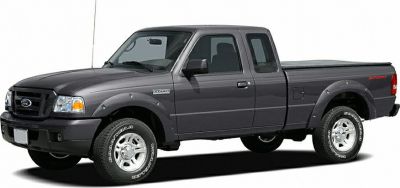 Extended cab pickup truck with sporty design and rugged off-road tires