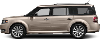 Side profile with horizontal panel grooves and alloy wheels
