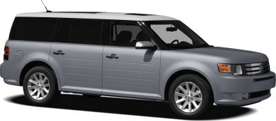 Retro boxy SUV with two-tone paint and horizontal side panel lines