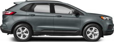 Side profile of metallic gray SUV with alloy wheels and modern design