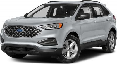 Front-side view with honeycomb grille and LED headlights