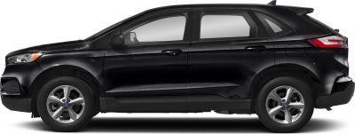 Side profile of black SUV with alloy wheels and modern design