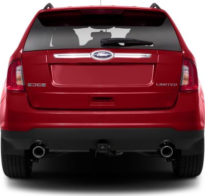 Rear view with dual exhausts and rear wiper