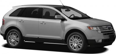 Side view of SUV with chrome rims and black lower trim