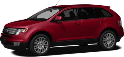 Side view of red crossover with alloy wheels and sleek roof