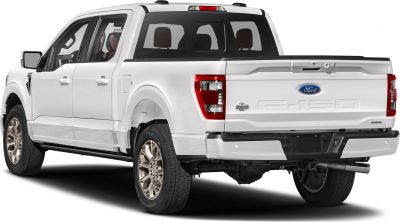 Pickup truck rear view with tailgate and taillights
