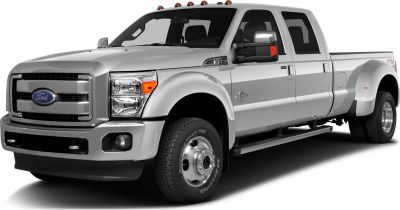 Heavy-duty pickup with crew cab, long box, and dual rear wheels