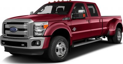 Heavy-duty pickup with crew cab, long bed, and dual rear wheels