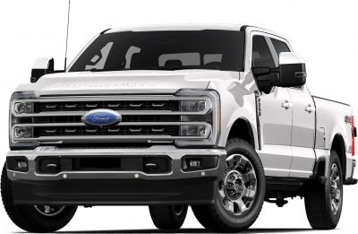 Front grille and headlights of a heavy-duty pickup truck