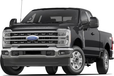 Front view of heavy duty pickup with regular cab and long box