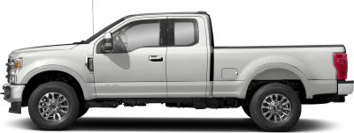 Side profile of a crew cab truck with short bed and alloy wheels