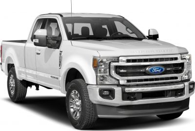 Front profile of heavy duty pickup with chrome grille and rugged tires